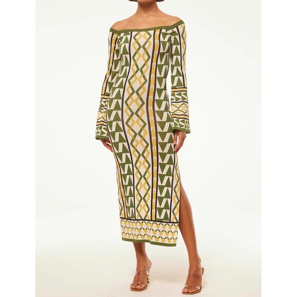 MISA Los Angeles Geometric Print Off Shoulder Long Sleeve Knit Maxi Dress  XS is available for purchase on au PAY Market - Imported Goods Online Store  Co.Ltd. | au PAY Market -